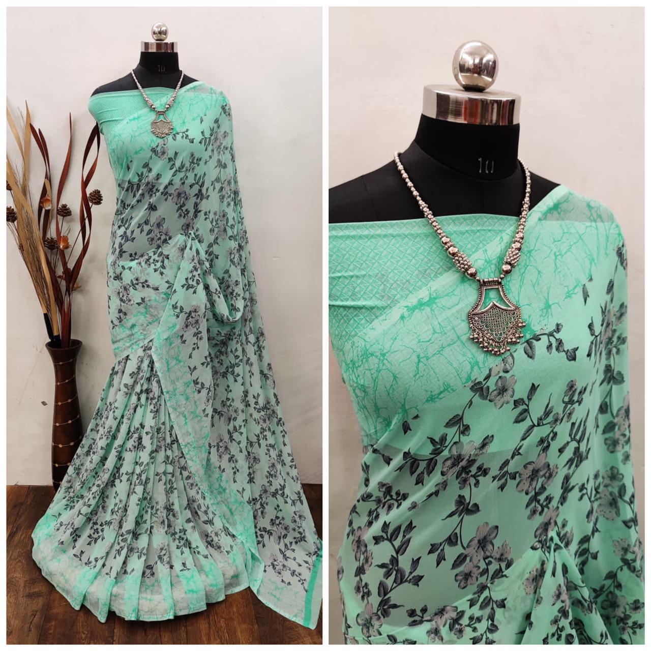 Vini 73 Print Casual Wear Printed Georgette Latest Designer Saree Collection